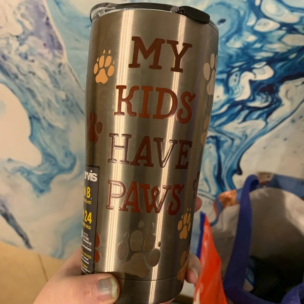 My kids have paws stainless steel cup